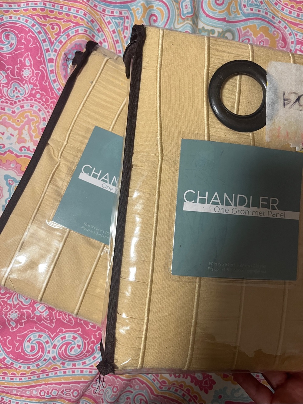 Chandler One Grommet Panel Curtain yellow mustard color.